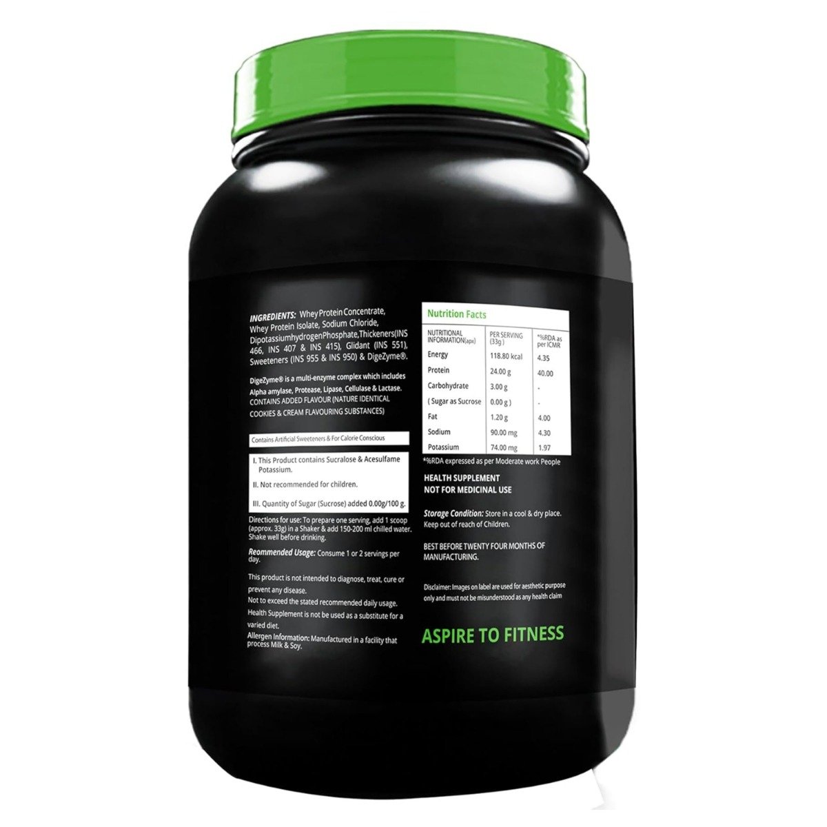 Fitspire 100% Gold Whey Isolate Protein Cookies & Cream Flavour Powder, 1 kg, Pack of 1 Fitspire 100% Gold Whey Isolate Protein Cookies & Cream Flavour Powder, 1 kg, Pack of 1