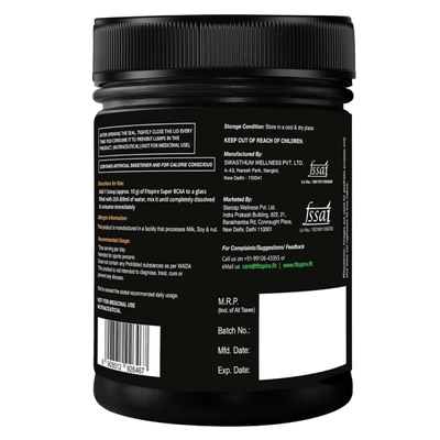 Fitspire Super BCAA Vegan Watermelon Flavour Powder, 250 gm, Pack of 1