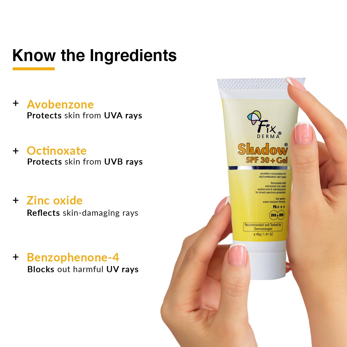 Fixderma Shadow SPF 30+ Gel 40 gm, Pack of 1 Fixderma Shadow SPF 30+ Gel 40 gm, Pack of 1