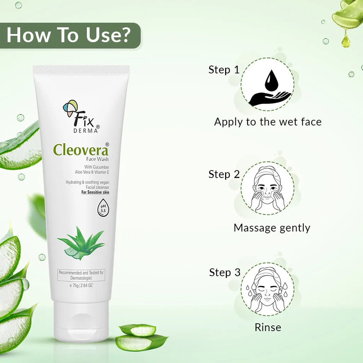 Fixderma Cleovera Face Wash, 75 gm, Pack of 1 Fixderma Cleovera Face Wash, 75 gm, Pack of 1