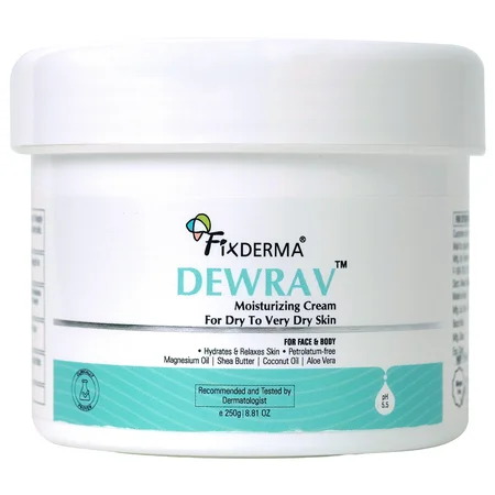Fixderma Dewrav Moisturizing Cream, 250 gm | For Face & Body Deeply Hydrates | Dry To Very Dry Skin