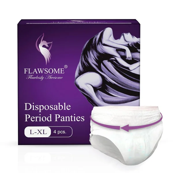 Flawsome Disposable Period Panties L-XL, 4 Count