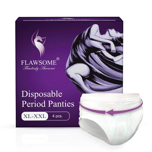 Flawsome Disposable Period Panties XL-XXL, 4 Count