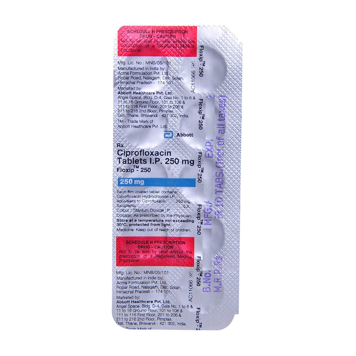 FLOXIP 250MG TABLET, Pack of 10 TABLETS FLOXIP 250MG TABLET, Pack of 10 TABLETS