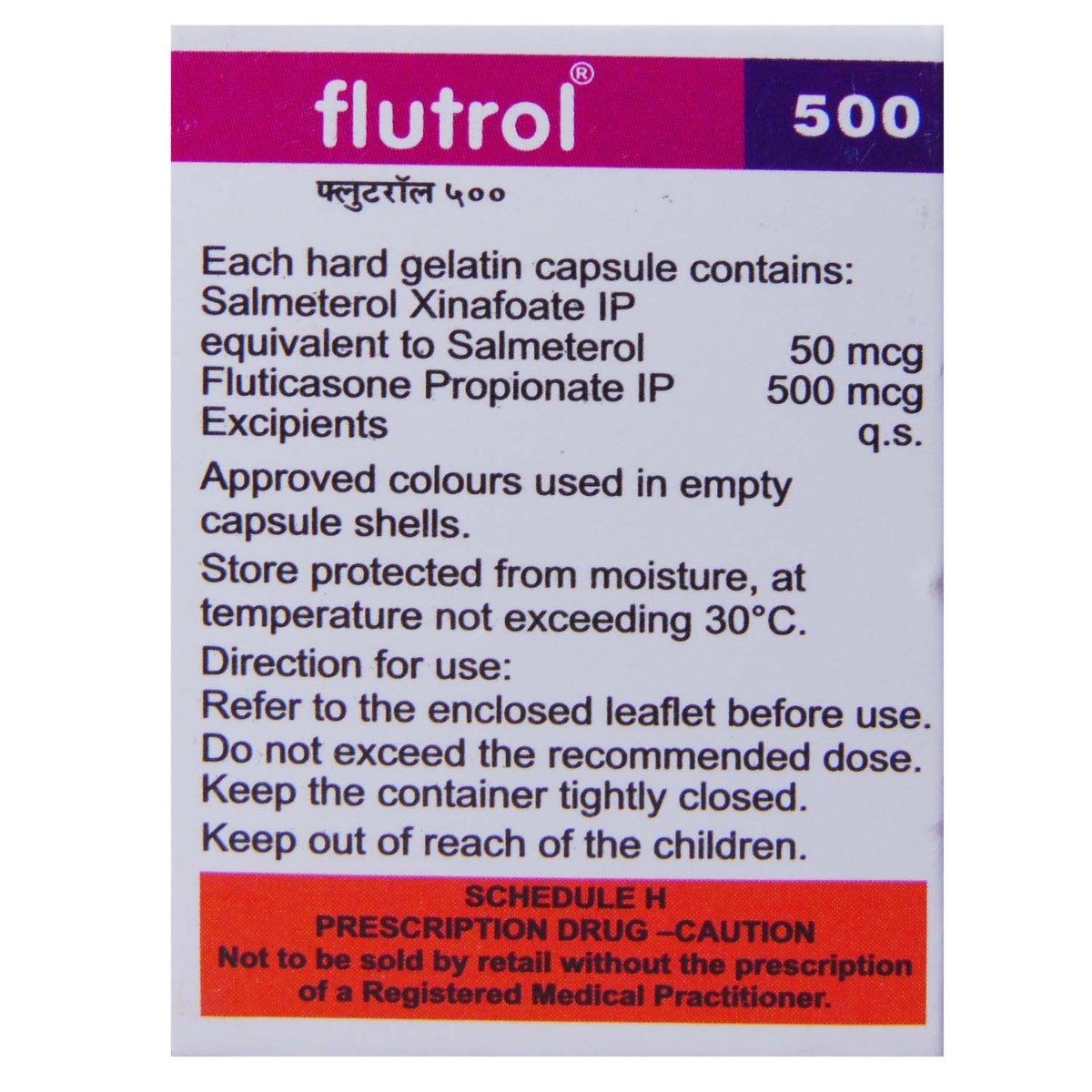 Flutrol 500 Rotacaps 30's, Pack of 1 Flutrol 500 Rotacaps 30's, Pack of 1