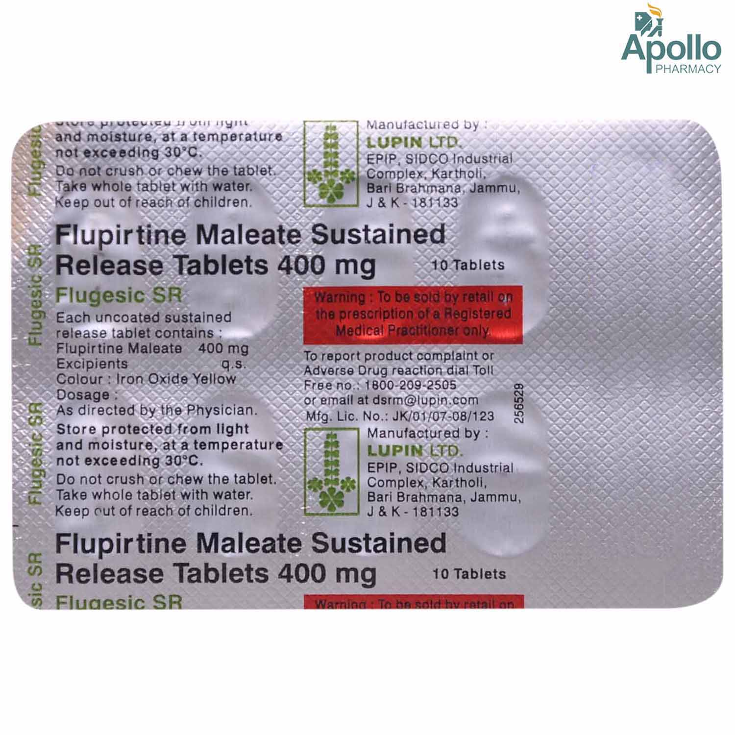 Flugesic SR 200 Tablet 10's, Pack of 10 IndiaS Flugesic SR 200 Tablet 10's, Pack of 10 IndiaS