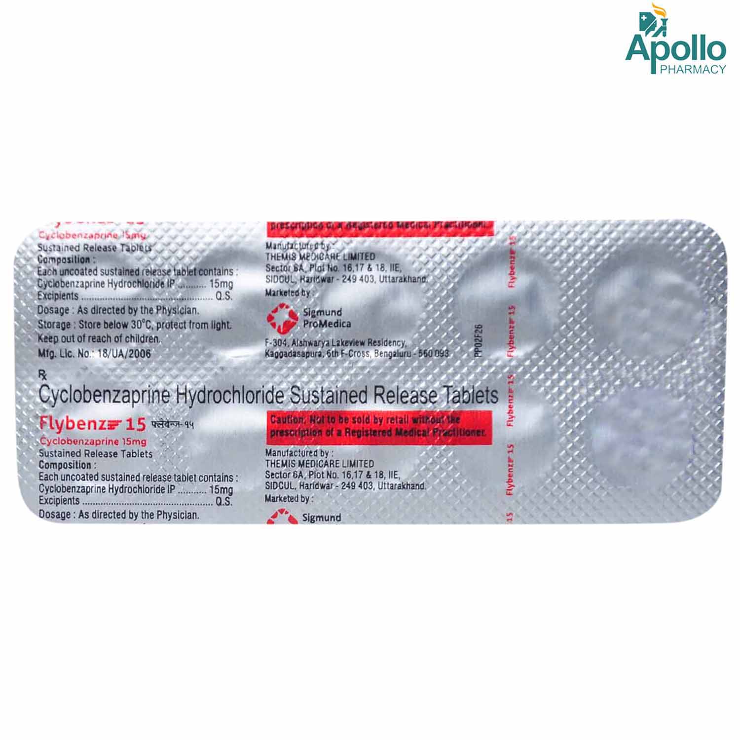 Flybenz 15 mg Tablet 10's, Pack of 10 TabletS Flybenz 15 mg Tablet 10's, Pack of 10 TabletS