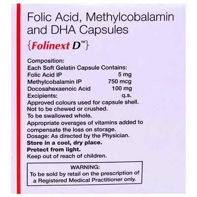 Folinext D Capsule 15's, Pack of 15 CAPSULES