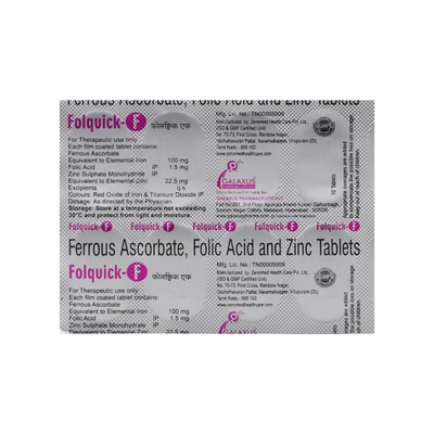 Folquick-F Tablet 10's, Pack of 10 TABLETS