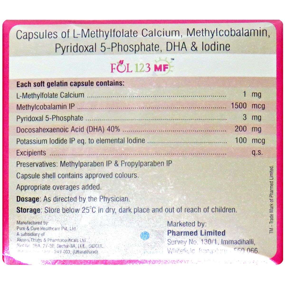 Fol 123 MF Capsule 10's, Pack of 10 CAPSULES Fol 123 MF Capsule 10's, Pack of 10 CAPSULES