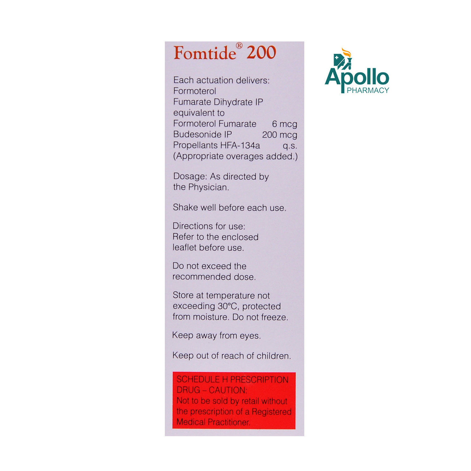 Fomtide 6mcg/200mcg Inhaler, Pack of 1 INHALER Fomtide 6mcg/200mcg Inhaler, Pack of 1 INHALER