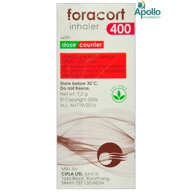 Buy Foracort 400 Inhaler 120 mdi online | Uses, Side Effects, Price and ...