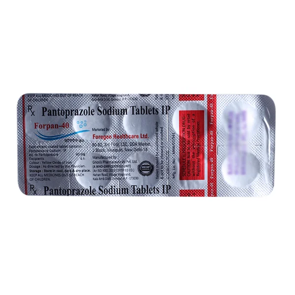 Forpan 40 Tablet 10's, Pack of 10 TabletS