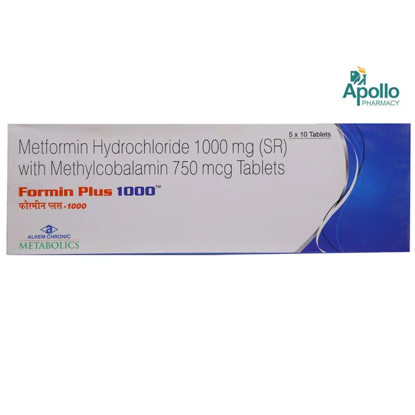 Formin Plus 1000 Tablet 10's, Pack of 10 TABLETS