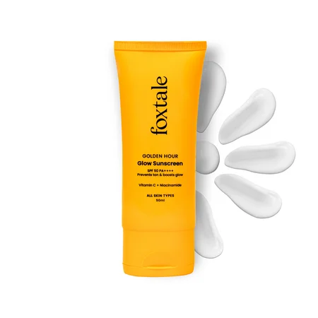 Foxtale SPF 50 PA++++  Glow Sunscreen, 50ml | Bright, Protected Skin With Vitamin C + Niacinamide | 100% New-Gen Uv Filters