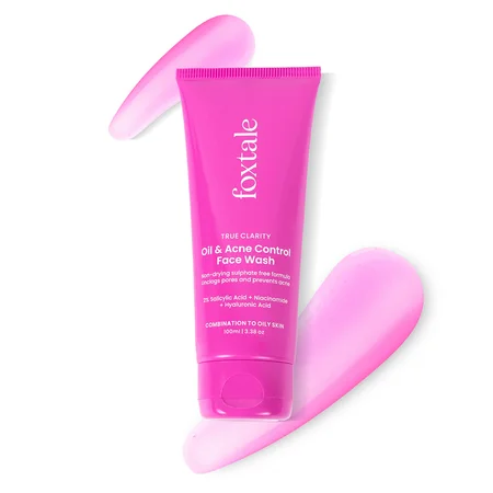 Foxtale Oil & Acne Control Face Wash, 100 ml | Get Oil-Free, Calm & Glowing Skin In 7 Days