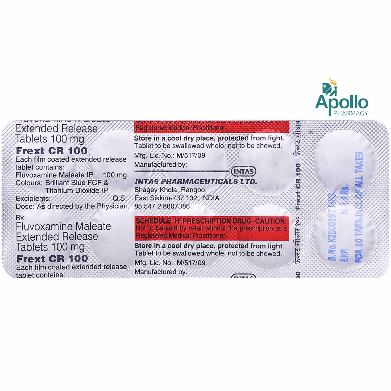 Frext CR 100 Tablet 10's, Pack of 10 TABLETS Frext CR 100 Tablet 10's, Pack of 10 TABLETS