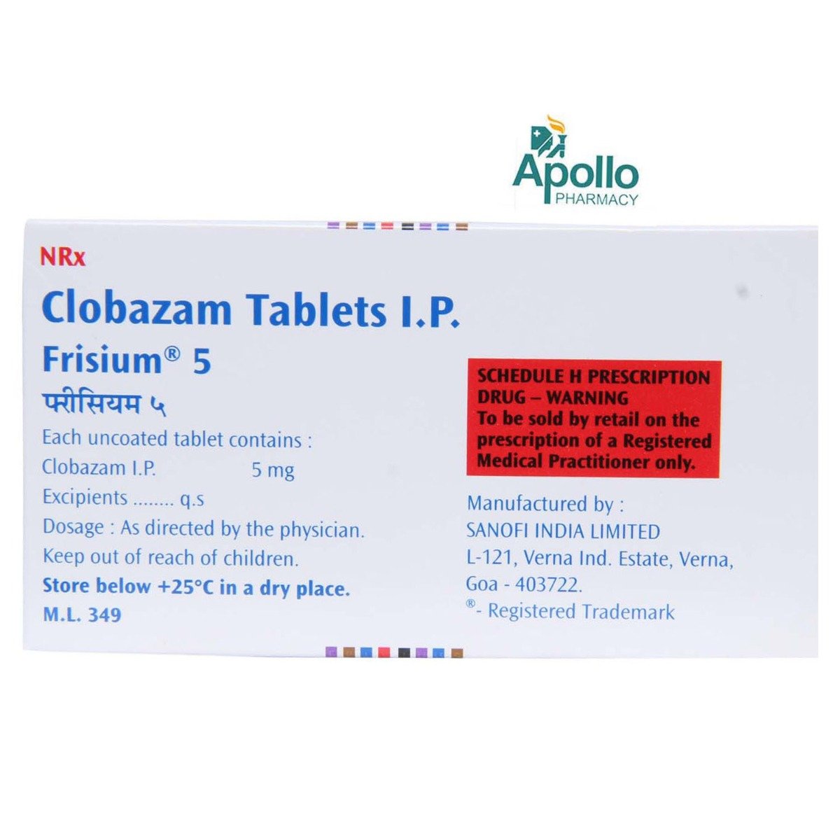 FRISIUM 5MG TABLET, Pack of 10 TABLETS FRISIUM 5MG TABLET, Pack of 10 TABLETS