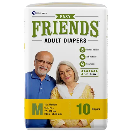 Friends Easy Adult Diapers Medium, 10 Count