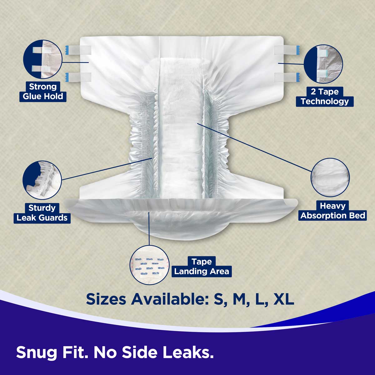 Friends Easy Adult Diapers Medium, 10 Count, Pack of 1 Friends Easy Adult Diapers Medium, 10 Count, Pack of 1