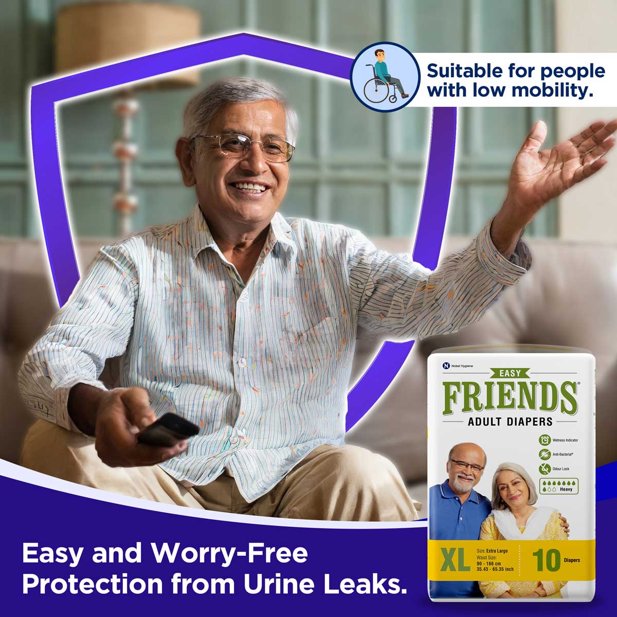 Friends Easy Adult Diapers XL, 10 Count, Pack of 1 Friends Easy Adult Diapers XL, 10 Count, Pack of 1