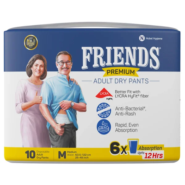 Friends Premium Adult Dry Pants Medium, 10 Count, Pack of 1