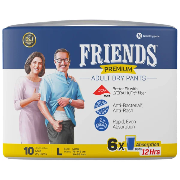 Friends Premium Adult Dry Pants Large, 10 Count, Pack of 1