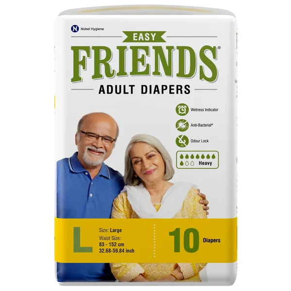 Friends Easy Adult Diapers Large, 10 Count, Pack of 1