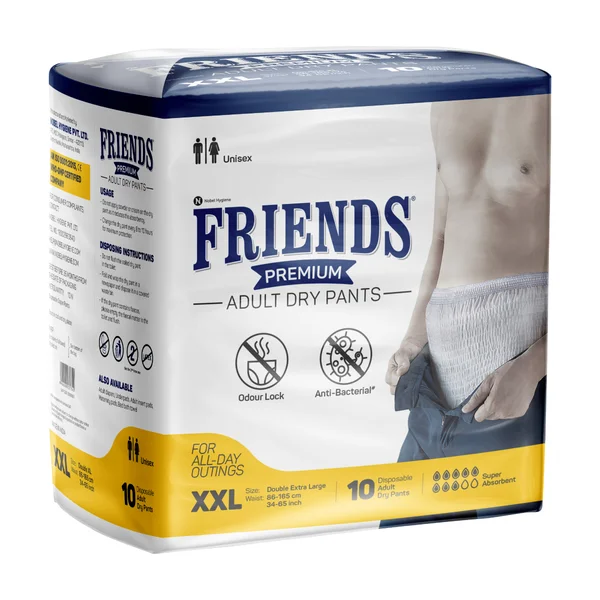 Friends Premium Adult Diaper Dry Pants XXL, 10 Count, Pack of 1