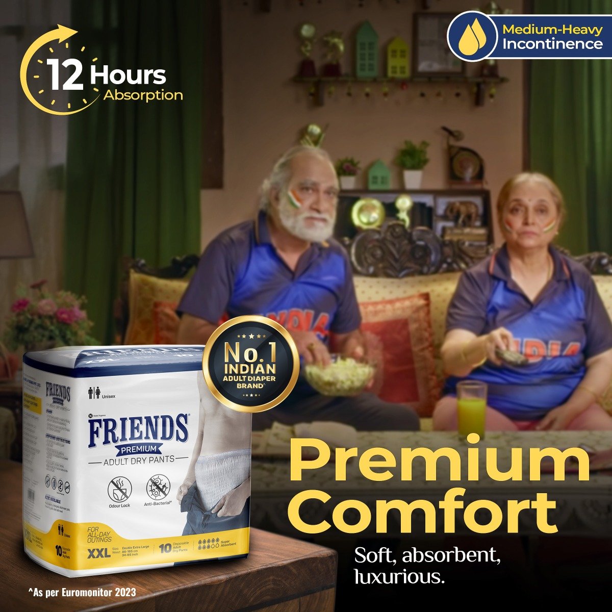 Friends Premium Adult Diaper Dry Pants XXL, 10 Count, Pack of 1 Friends Premium Adult Diaper Dry Pants XXL, 10 Count, Pack of 1