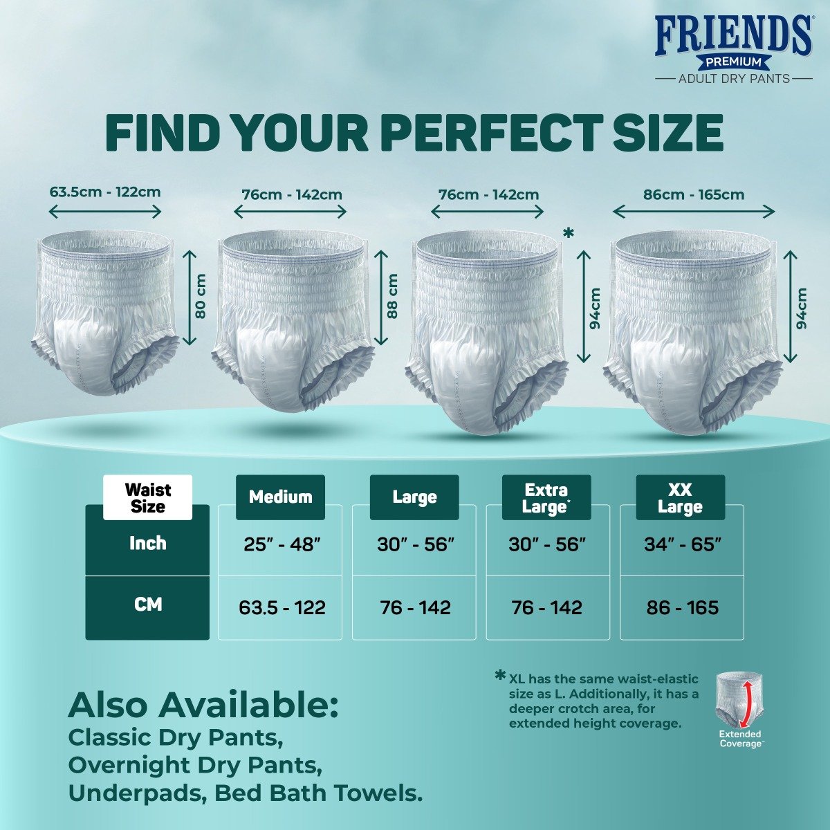 Friends Premium Adult Diaper Dry Pants XXL, 10 Count, Pack of 1 Friends Premium Adult Diaper Dry Pants XXL, 10 Count, Pack of 1