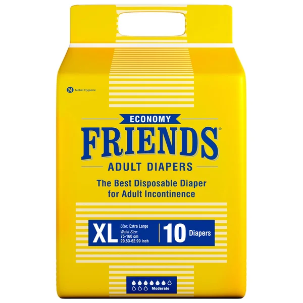 Friends Economy Adult Diapers XL, 10 Count, Pack of 1
