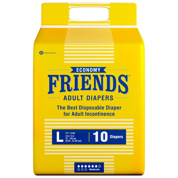 Friends Economy Adult Diapers Large, 10 Count, Pack of 1