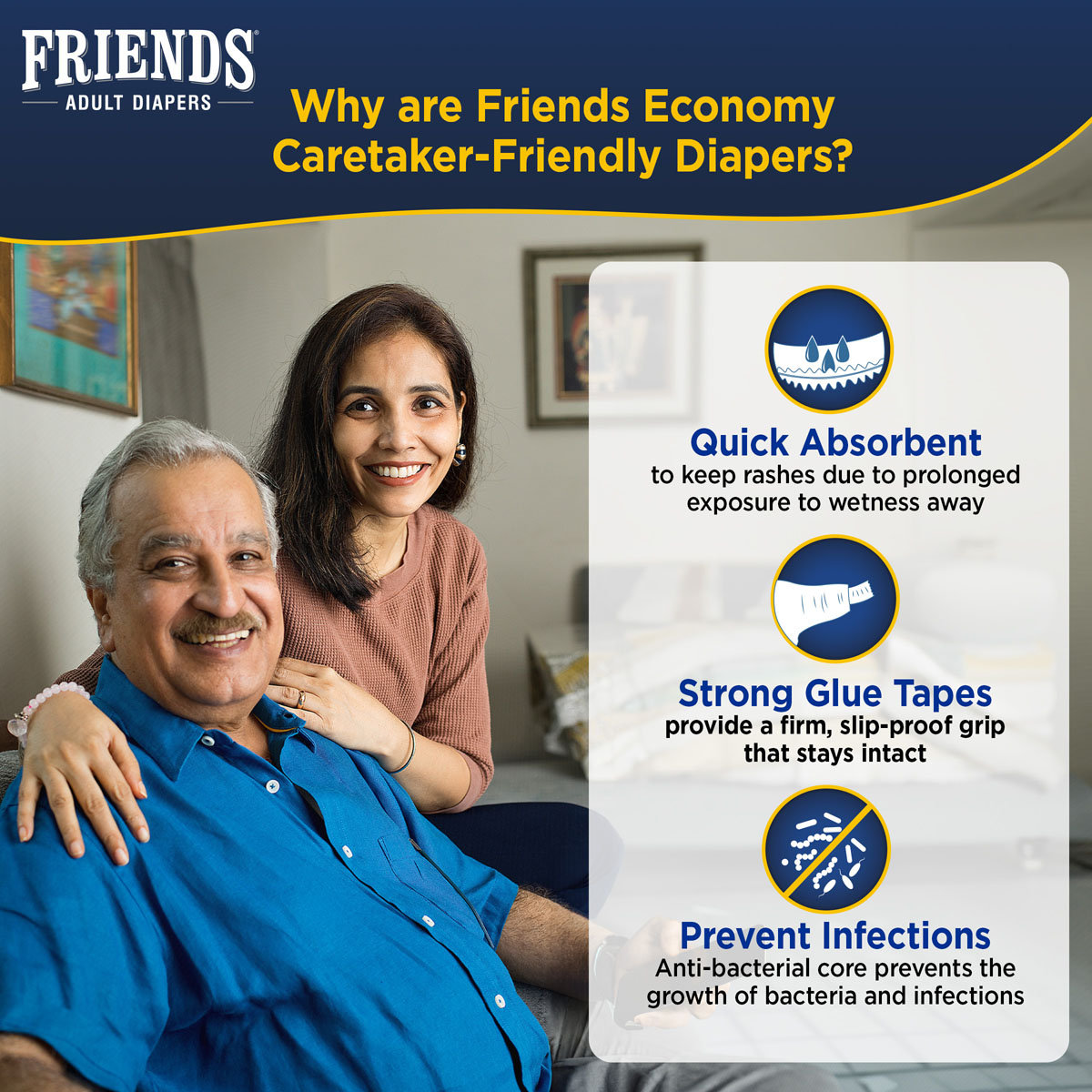 Friends Economy Adult Diapers Large, 10 Count, Pack of 1 Friends Economy Adult Diapers Large, 10 Count, Pack of 1