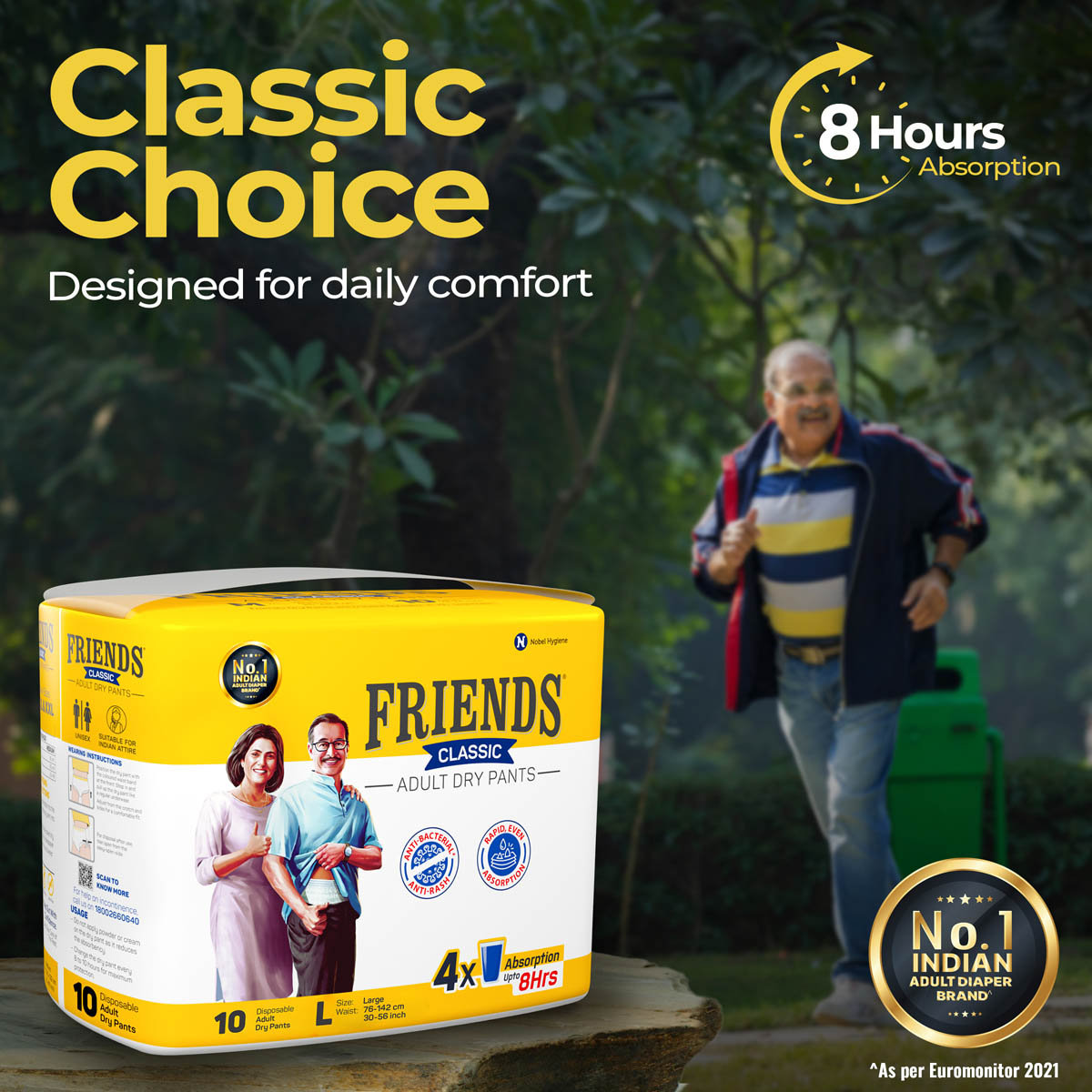 Friends Classic Adult Dry Pants Large, 10 Count, Pack of 1 Friends Classic Adult Dry Pants Large, 10 Count, Pack of 1