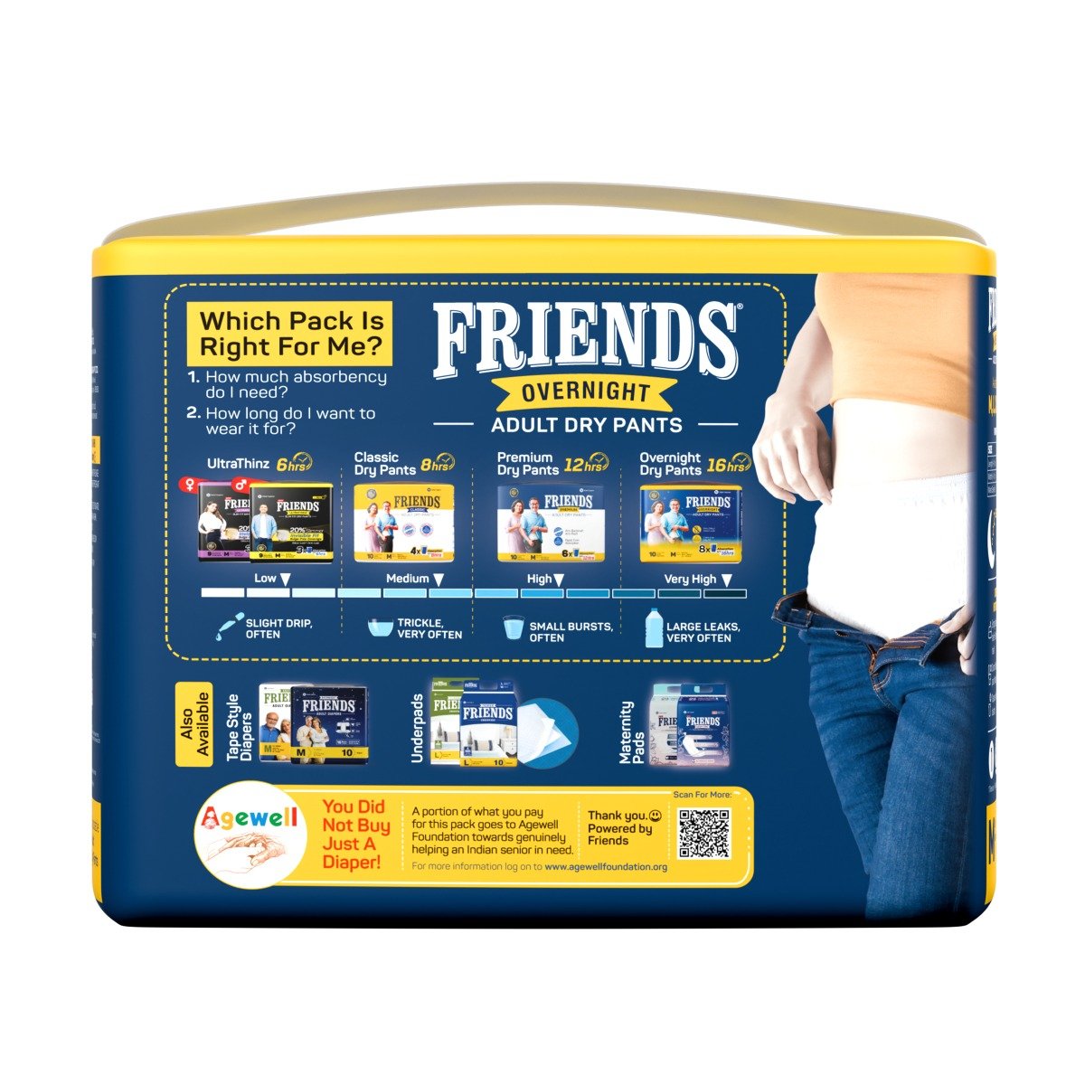 Friends Overnight Adult Diaper Pants Medium, 10 Count, Pack of 1 Friends Overnight Adult Diaper Pants Medium, 10 Count, Pack of 1