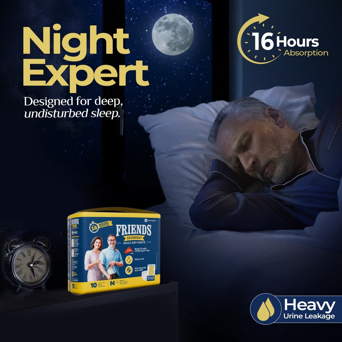 Friends Overnight Adult Diaper Pants Medium, 10 Count, Pack of 1 Friends Overnight Adult Diaper Pants Medium, 10 Count, Pack of 1