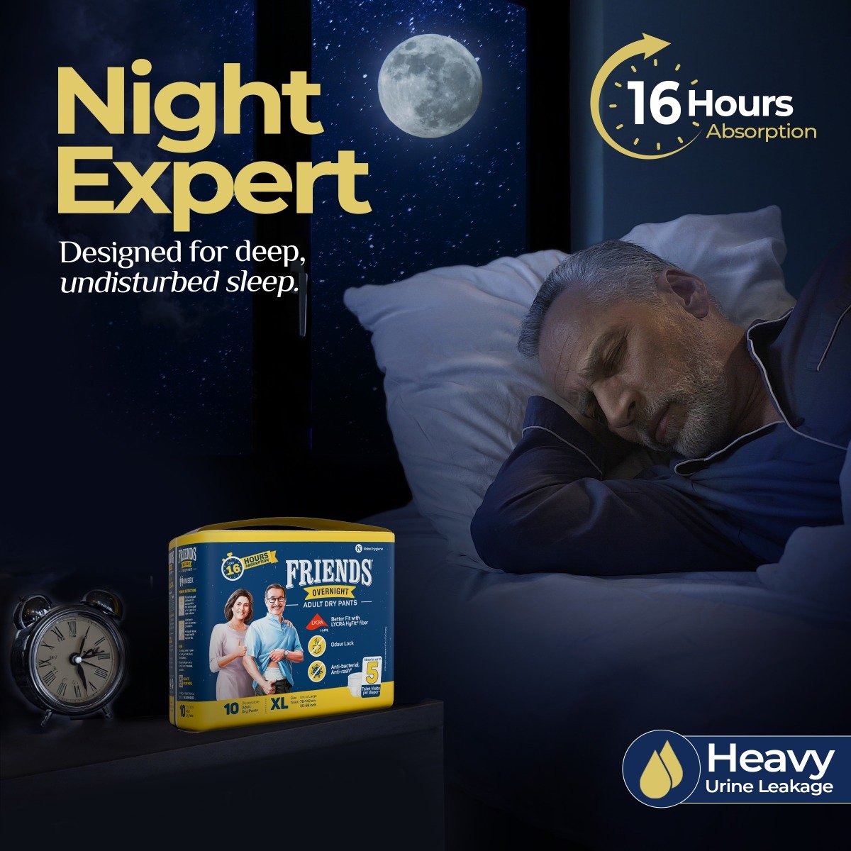 Friends Overnight Adult Diaper Pants XL, 10 Count, Pack of 1 Friends Overnight Adult Diaper Pants XL, 10 Count, Pack of 1