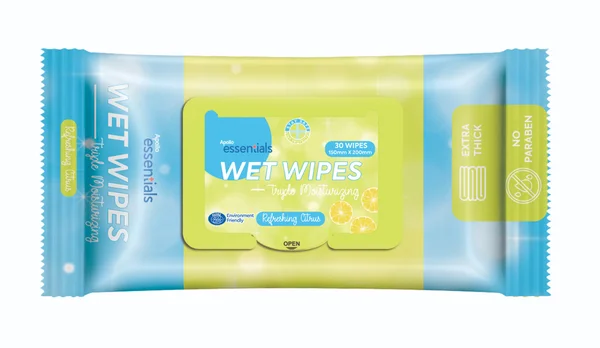 Apollo Essentials Citrus Refreshing Wet Wipes, 30 Count