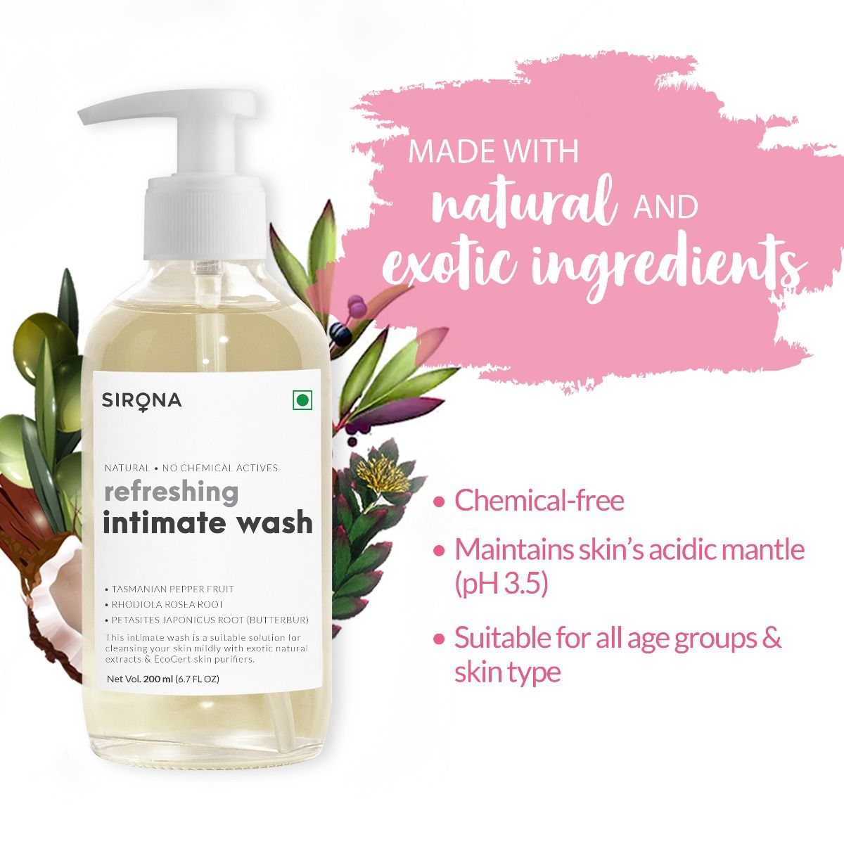 Sirona Refreshing Intimate Wash, 200 ml Price, Uses, Side Effects