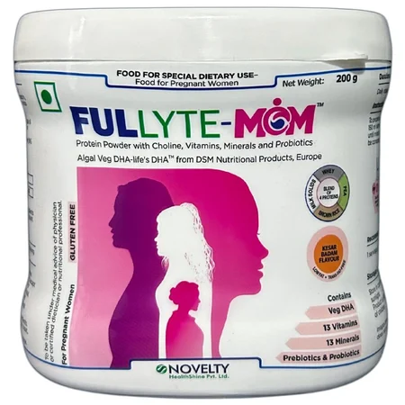 Fullyte-Mom Kesar Badam Flavour Powder, 200 gm
