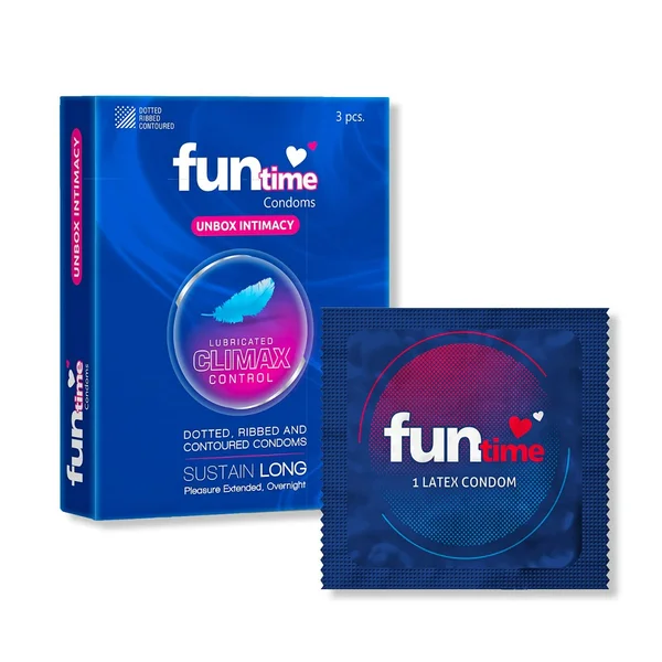 Funtime Lubricated Climax Control Condoms, 3 Count, Pack of 1