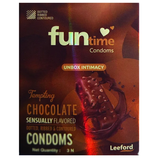 Funtime Tempting Chocolate Flavour Condom, 3 Count, Pack of 1