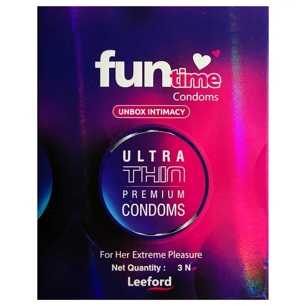 Funtime Ultra Thin Premium Condoms, 3 Count, Pack of 1