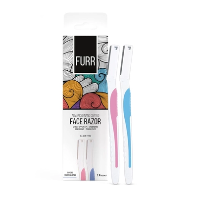 Furr By Pee Safe Advanced Nano Coated Face Razor for Women, 2 Count, Pack of 1