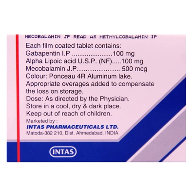 Gabapin Plus 100 Tablet 10's, Pack of 10 TABLETS