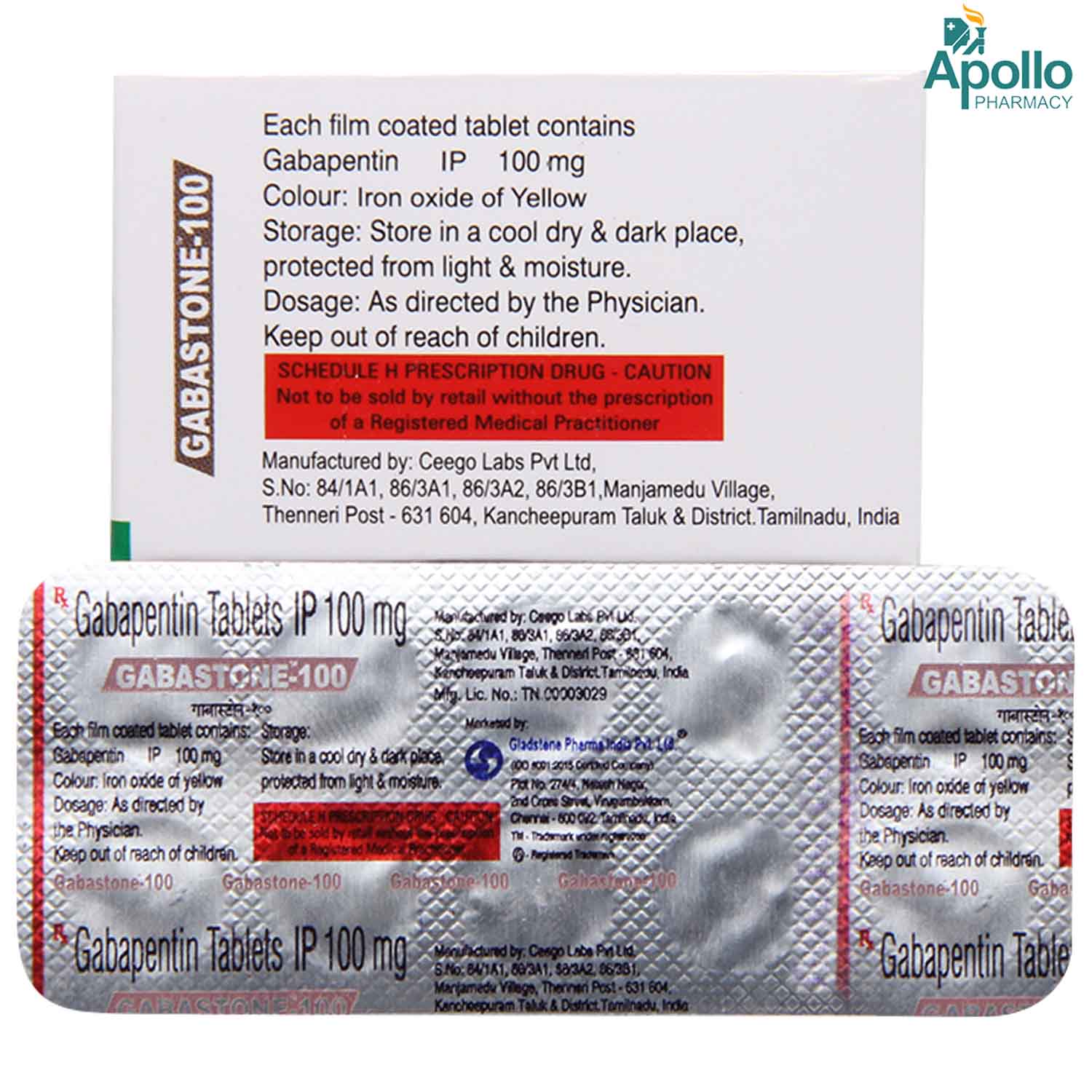 Gabastone-100 Tablet 10's, Pack of 10 TABLETS Gabastone-100 Tablet 10's, Pack of 10 TABLETS