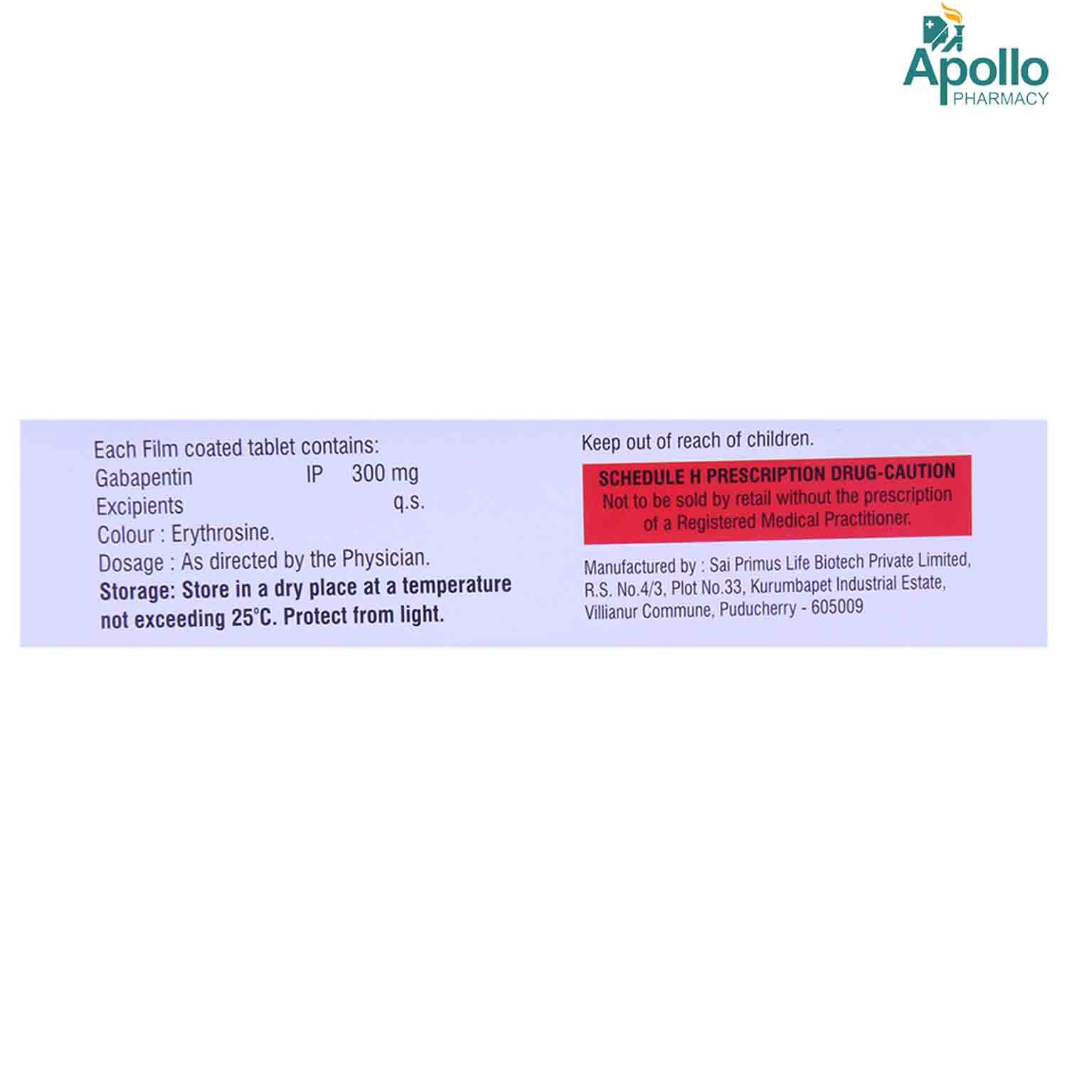 Gabiver-300 Tablet 10's, Pack of 10 TABLETS Gabiver-300 Tablet 10's, Pack of 10 TABLETS