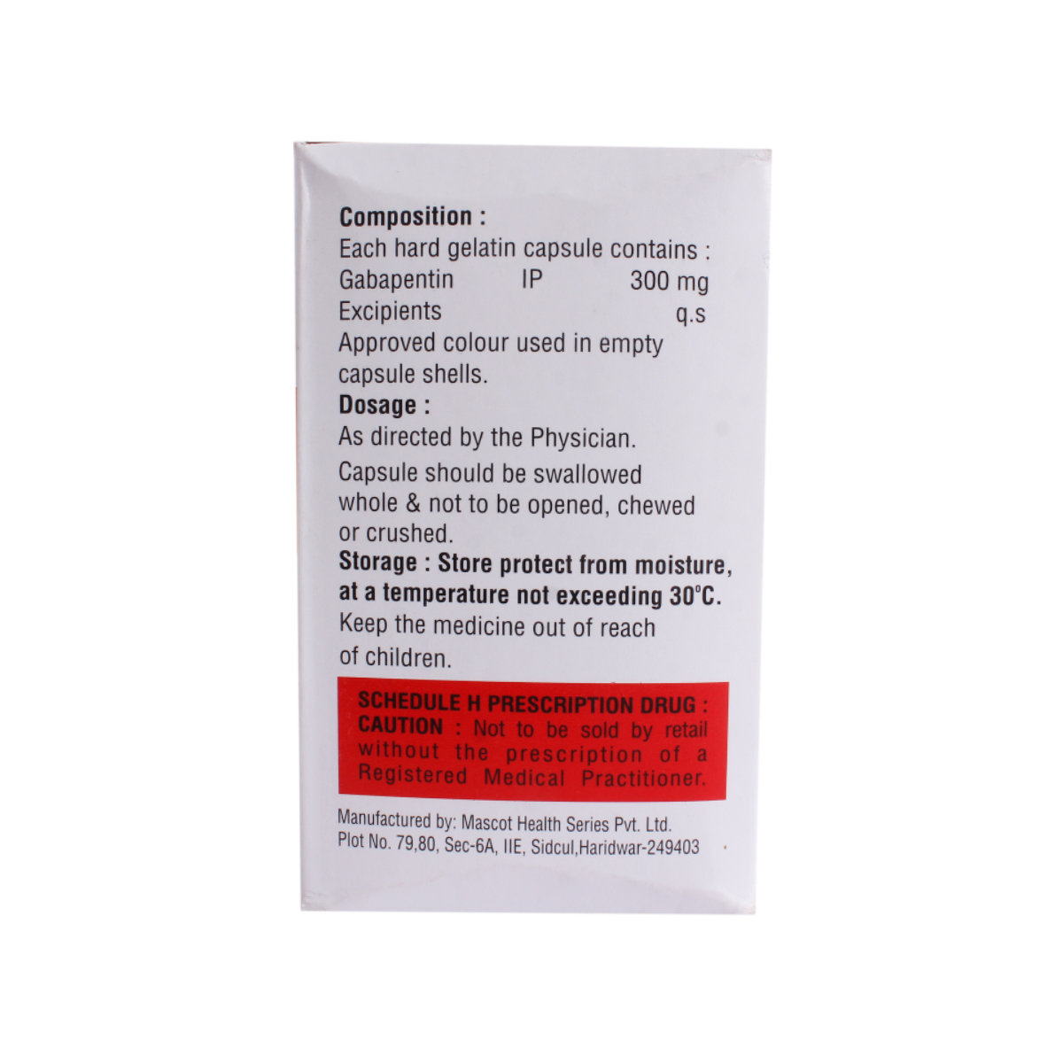 Gabagrand-300 Capsule 10's, Pack of 10 CAPSULES Gabagrand-300 Capsule 10's, Pack of 10 CAPSULES