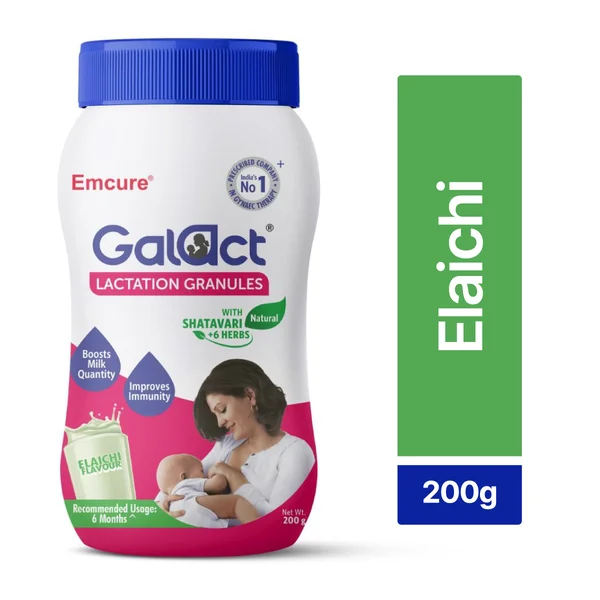 Galact Lactation Granules Elaichi Flavour with Shatavari, 200 gm, Pack of 1